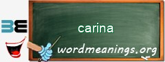 WordMeaning blackboard for carina